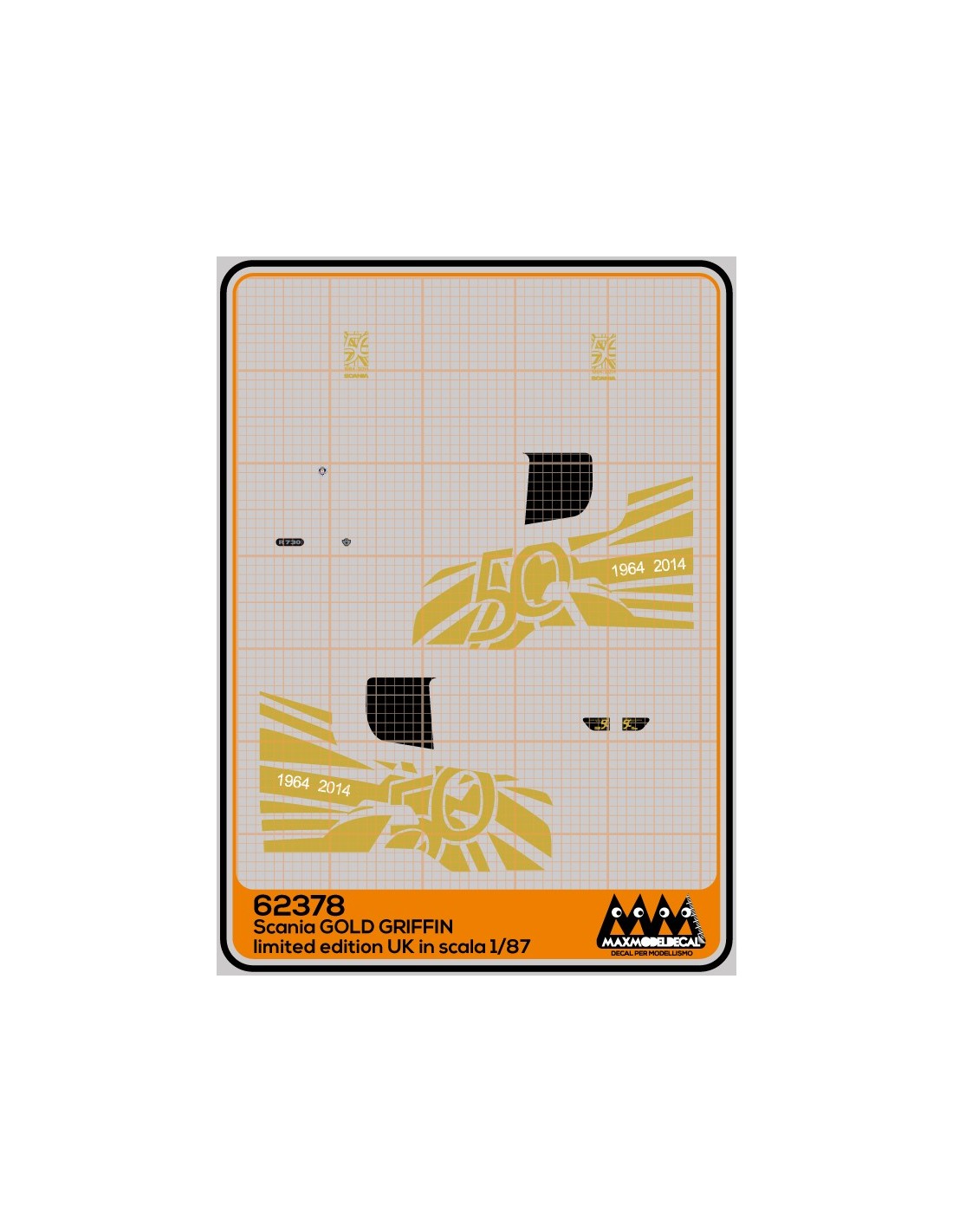 Scania R Gold Griffin 50th - Model Truck Decals 1/87 – Max Model