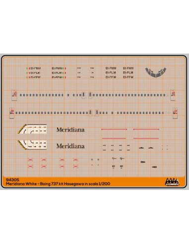 Meridiana White - Boeing 737 kit Hasegawa - M94305