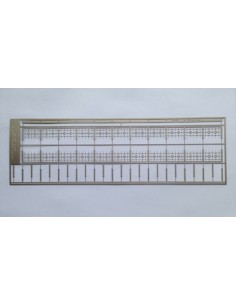 Ringhiera in acciaio con finiture fine \'800 con pali decorativi, decoro fiore.Ingombro lastra 21,8cmx6,9cm.2 pz L 20,2