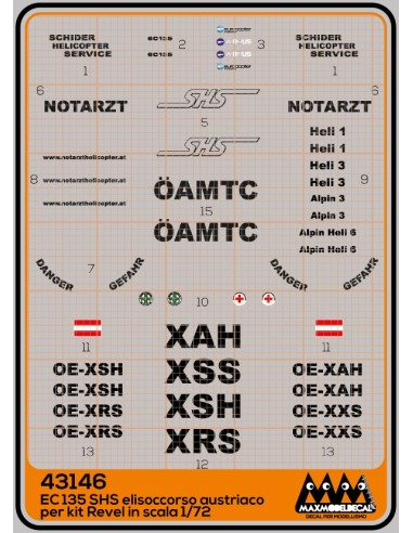 M43146 - SHS elisoccorso Austria black - EC135  -  Kit Revell