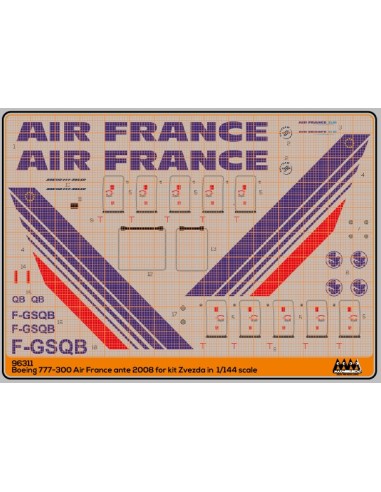 Air France ante 2008 - Boing 777-300 kit Zvezda - M96311