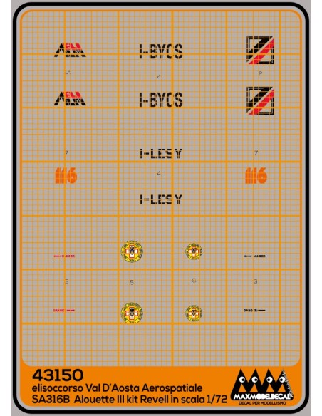 Air rescue Val d'Aosta Aérospatiale SA316B Alouette III -  Kit Revell - M43150 Air rescue Val d'Aosta Aérospatiale SA316B Alouette III -  Kit Revell - M43150
