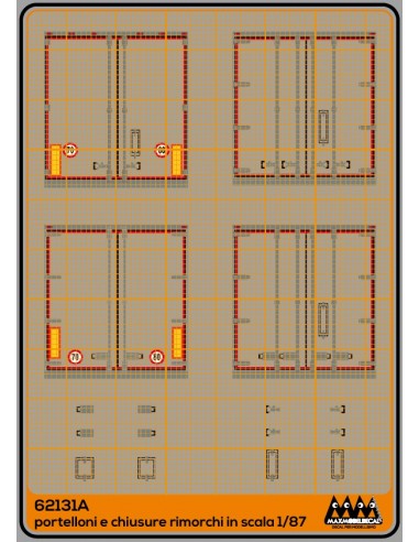 Rear doors and shutters - trailers with red lines- set2 - M62131A
