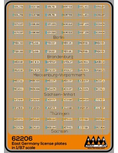 German Vehicle Registration Plates East area - M62206