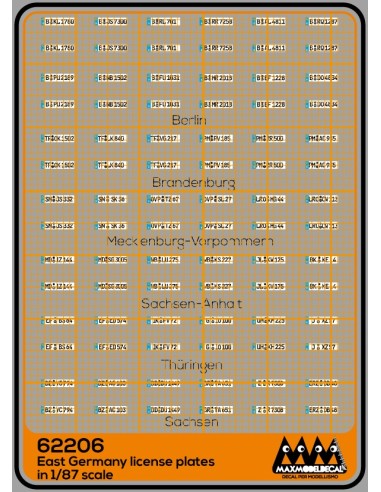 German Vehicle Registration Plates East area - M62206