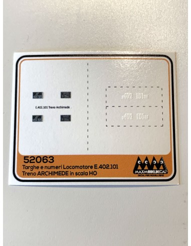 plates for locomotives E402 101 in relief - 3D scala H0 - M52063