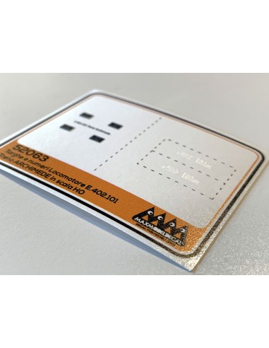 plates for locomotives E402 101 in relief - 3D scala H0 - M52063