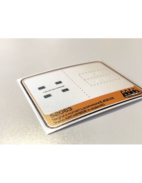 Targhe locomotore E402 101 - 3D scala H0 - M52063 Targhe locomotore E402 101 - 3D scala H0 - M52063