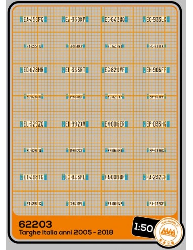 Italian Car Plates 2005-2018 - M64203