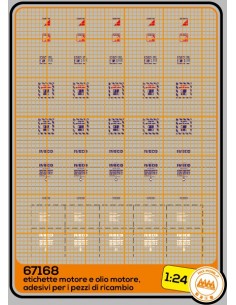 Engine label, engine oil label, stickers for spare parts - M67168