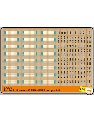 Targhe italiane annia 1999 - 2022 componibili con numeri e lettere - M67203