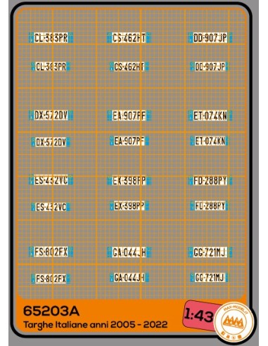 Italian number plates from 2005 - 2022 - M65203A