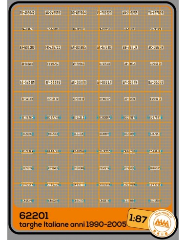 Italy plates 1992 - 2005 - M62201