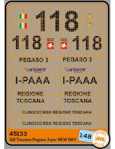 Air Rescue 118 Toscana Pegaso 3 AW 139 for NEW RAY - M45133