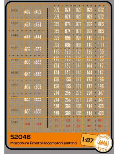 White numbers and letters for electric trains FS - M52046