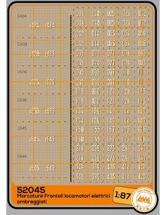 Numbers and letters in white and black for electric locomotives FS - M52045