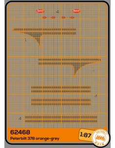 Peterbilt 378 Long Hauler arancio-grigio - M62468