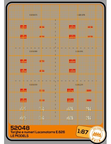 Targhe per locomotori E626 kit LEModels - 3D - M52048