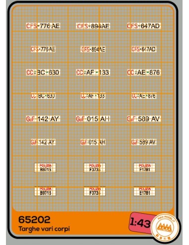 Vehicle license plates for various Police - M65202