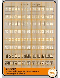 Subbuteo numeri bianchi - M70002
