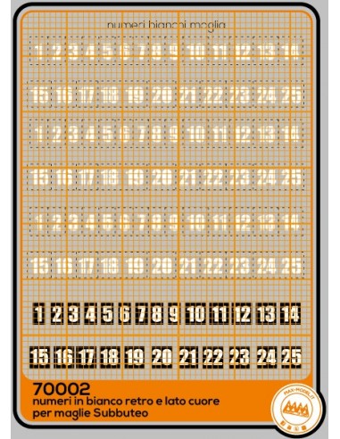 Subbuteo numeri bianchi - M70002