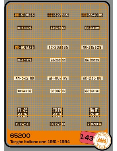 Targhe Italia anni 1951 - 1994 - M65200