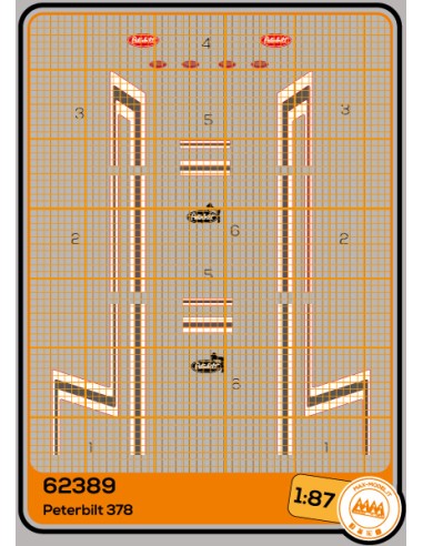 Peterbilt 378 Long Hauler bianco-bordo rosso - M62389