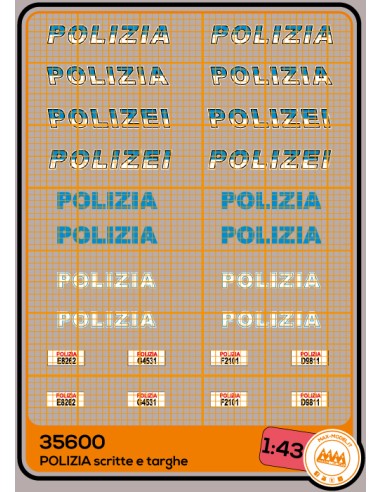 Italian Police  - Police writings and plates - M35600