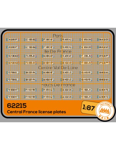 French Car Registration Plates Central Regions - M62215