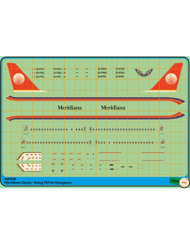 Meridiana classic for Boing 737 Hasegawa kit - M94306