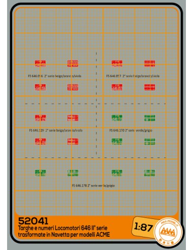 Plates for loco 646 II series for shuttle ACME - M52041