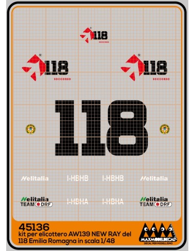 118 Emilia Romagna Bologna AW 139 - New Ray kit - M45136