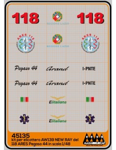 Air Rescue 118 Lazio Ares Pegaso 44 I-PNTE - New Ray kit - M45135